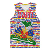 Haiti Christmas Basketball Jersey with Blue Red Yellow Xmas Santa Sleigh and Coat of Arms - Wonder Print Shop