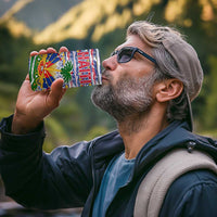 Haiti Christmas 4 in 1 Can Cooler Tumbler with Blue Red Yellow Xmas Santa Sleigh and Coat of Arms - Wonder Print Shop