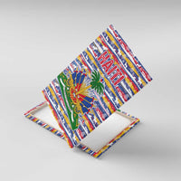 Haiti Christmas Canvas Wall Art with Blue Red Yellow Xmas Santa Sleigh and Coat of Arms - Wonder Print Shop