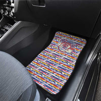 Haiti Christmas Car Mats with Blue Red Yellow Xmas Santa Sleigh and Coat of Arms - Wonder Print Shop