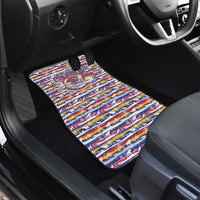 Haiti Christmas Car Mats with Blue Red Yellow Xmas Santa Sleigh and Coat of Arms - Wonder Print Shop