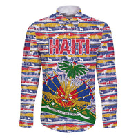 Haiti Christmas Family Matching Puletasi and Hawaiian Shirt with Blue Red Yellow Xmas Santa Sleigh and Coat of Arms - Wonder Print Shop