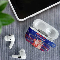 Haiti Christmas AirPods Case with Blue Red Xmas Santa Snowflake and Map - Wonder Print Shop
