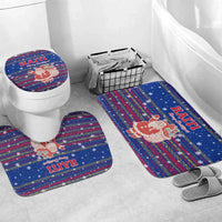 Haiti Christmas Bathroom Set with Blue Red Xmas Santa Snowflake and Map - Wonder Print Shop
