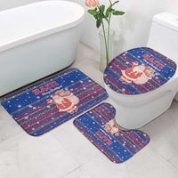 Haiti Christmas Bathroom Set with Blue Red Xmas Santa Snowflake and Map - Wonder Print Shop