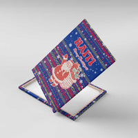 Haiti Christmas Canvas Wall Art with Blue Red Xmas Santa Snowflake and Map - Wonder Print Shop