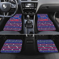 Haiti Christmas Car Mats with Blue Red Xmas Santa Snowflake and Map - Wonder Print Shop