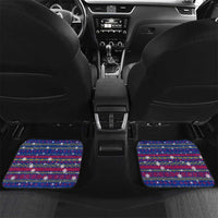 Haiti Christmas Car Mats with Blue Red Xmas Santa Snowflake and Map - Wonder Print Shop