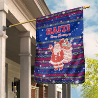 Haiti Christmas Garden Flag with Blue Red Xmas Santa Snowflake and Map - Wonder Print Shop