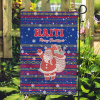 Haiti Christmas Garden Flag with Blue Red Xmas Santa Snowflake and Map - Wonder Print Shop