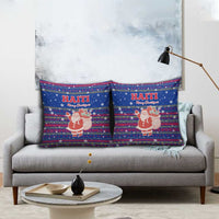 Haiti Christmas Pillow Cover with Blue Red Xmas Santa Snowflake and Map - Wonder Print Shop