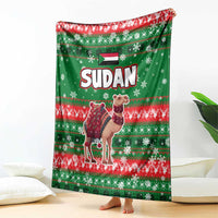Sudan Christmas Blanket with Green Red Xmas Camel Snowflake and Coat of Arms - Wonder Print Shop