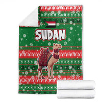 Sudan Christmas Blanket with Green Red Xmas Camel Snowflake and Coat of Arms - Wonder Print Shop