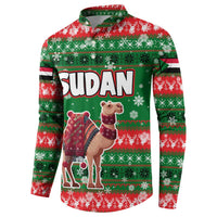 Sudan Christmas Button Sweatshirt with Green Red Xmas Camel Snowflake and Coat of Arms - Wonder Print Shop