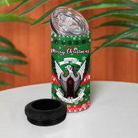 Sudan Christmas 4 in 1 Can Cooler Tumbler with Green Red Xmas Camel Snowflake and Coat of Arms - Wonder Print Shop