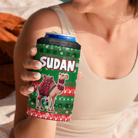Sudan Christmas 4 in 1 Can Cooler Tumbler with Green Red Xmas Camel Snowflake and Coat of Arms - Wonder Print Shop