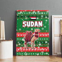 Sudan Christmas Canvas Wall Art with Green Red Xmas Camel Snowflake and Coat of Arms - Wonder Print Shop