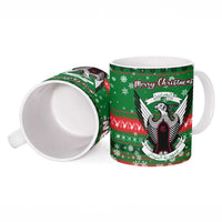Sudan Christmas Ceramic Mug with Green Red Xmas Camel Snowflake and Coat of Arms - Wonder Print Shop