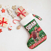 Sudan Christmas Stocking with Green Red Xmas Camel Snowflake and Coat of Arms - Wonder Print Shop