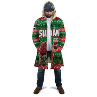 Sudan Christmas Cloak with Green Red Xmas Camel Snowflake and Coat of Arms - Wonder Print Shop
