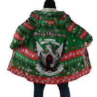 Sudan Christmas Cloak with Green Red Xmas Camel Snowflake and Coat of Arms - Wonder Print Shop