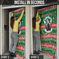 Sudan Christmas Door Cover with Green Red Xmas Camel Snowflake and Coat of Arms - Wonder Print Shop