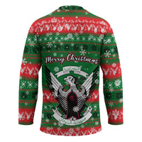 Sudan Christmas Hockey Jersey with Green Red Xmas Camel Snowflake and Coat of Arms - Wonder Print Shop