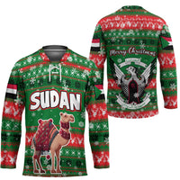 Sudan Christmas Hockey Jersey with Green Red Xmas Camel Snowflake and Coat of Arms - Wonder Print Shop