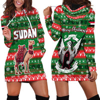 Sudan Christmas Hoodie Dress with Green Red Xmas Camel Snowflake and Coat of Arms - Wonder Print Shop