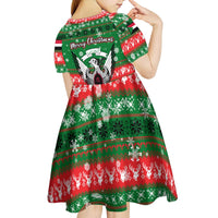 Sudan Christmas Kid Short Sleeve Dress with Green Red Xmas Camel Snowflake and Coat of Arms - Wonder Print Shop