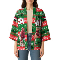 Sudan Christmas Kimono with Green Red Xmas Camel Snowflake and Coat of Arms - Wonder Print Shop