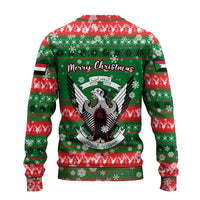 Sudan Christmas Ugly Christmas Sweater with Green Red Xmas Camel Snowflake and Coat of Arms - Wonder Print Shop