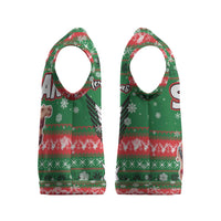 Sudan Christmas Knitted V-Neck Vest with Green Red Xmas Camel Snowflake and Coat of Arms - Wonder Print Shop