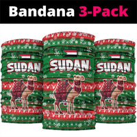 Sudan Christmas Neck Gaiter with Green Red Xmas Camel Snowflake and Coat of Arms - Wonder Print Shop