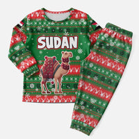 Sudan Christmas Pajama Set with Green Red Xmas Camel Snowflake and Coat of Arms - Wonder Print Shop
