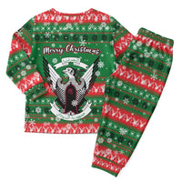 Sudan Christmas Pajama Set with Green Red Xmas Camel Snowflake and Coat of Arms - Wonder Print Shop