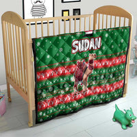 Sudan Christmas Quilt with Green Red Xmas Camel Snowflake and Coat of Arms - Wonder Print Shop