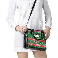 Sudan Christmas Shoulder Handbag with Green Red Xmas Camel Snowflake and Coat of Arms - Wonder Print Shop