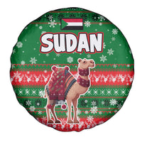 Sudan Christmas Spare Tire Cover with Green Red Xmas Camel Snowflake and Coat of Arms - Wonder Print Shop