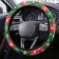 Sudan Christmas Steering Wheel Cover with Green Red Xmas Camel Snowflake and Coat of Arms - Wonder Print Shop