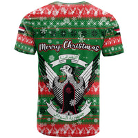 Sudan Christmas T Shirt with Green Red Xmas Camel Snowflake and Coat of Arms - Wonder Print Shop