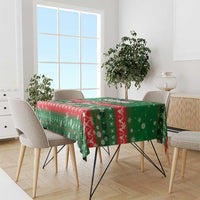 Sudan Christmas Tablecloth with Green Red Xmas Camel Snowflake and Coat of Arms - Wonder Print Shop