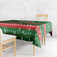 Sudan Christmas Tablecloth with Green Red Xmas Camel Snowflake and Coat of Arms - Wonder Print Shop