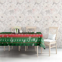 Sudan Christmas Tablecloth with Green Red Xmas Camel Snowflake and Coat of Arms - Wonder Print Shop
