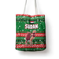 Sudan Christmas Tote Bag with Green Red Xmas Camel Snowflake and Coat of Arms - Wonder Print Shop