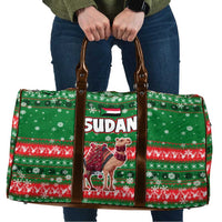 Sudan Christmas Travel Bag with Green Red Xmas Camel Snowflake and Coat of Arms - Wonder Print Shop