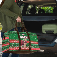 Sudan Christmas Travel Bag with Green Red Xmas Camel Snowflake and Coat of Arms - Wonder Print Shop