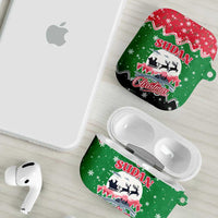 Sudan Christmas AirPods Case with Red Green Black Xmas Santa Sleigh and Map - Wonder Print Shop