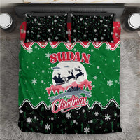 Sudan Christmas Bedding Set with Red Green Black Xmas Santa Sleigh and Map - Wonder Print Shop
