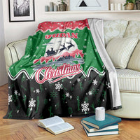 Sudan Christmas Blanket with Red Green Black Xmas Santa Sleigh and Map - Wonder Print Shop